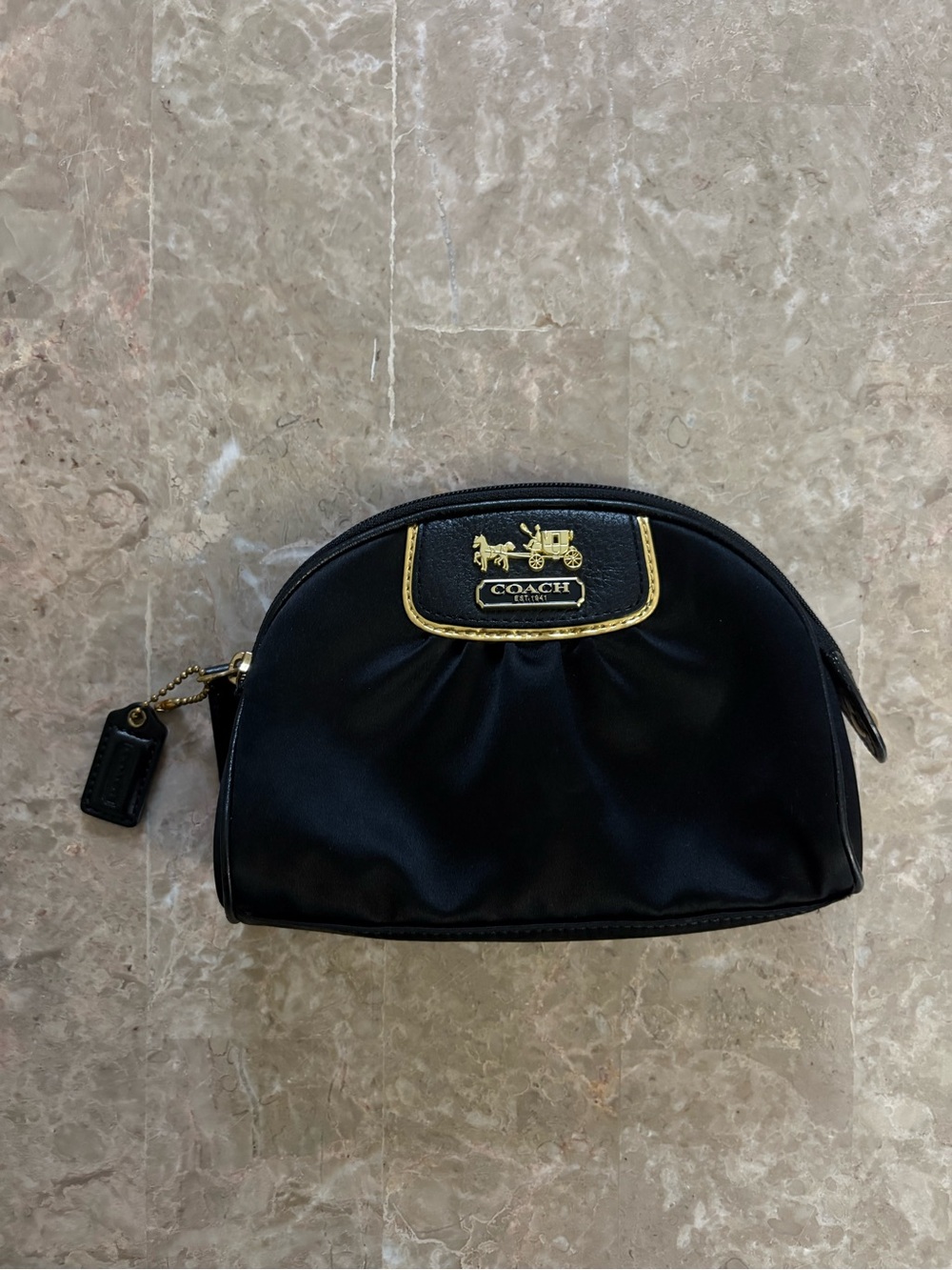 vintage COACH purple and gold pouch